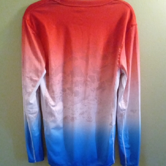 Mens S Realtree Red, White, and Blue Mountain Background Long Sleeve Tee Light - Picture 4 of 5